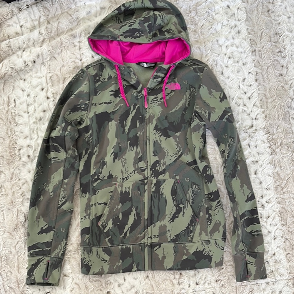 The North Face Women's Camouflage Jacket with Pink Accents